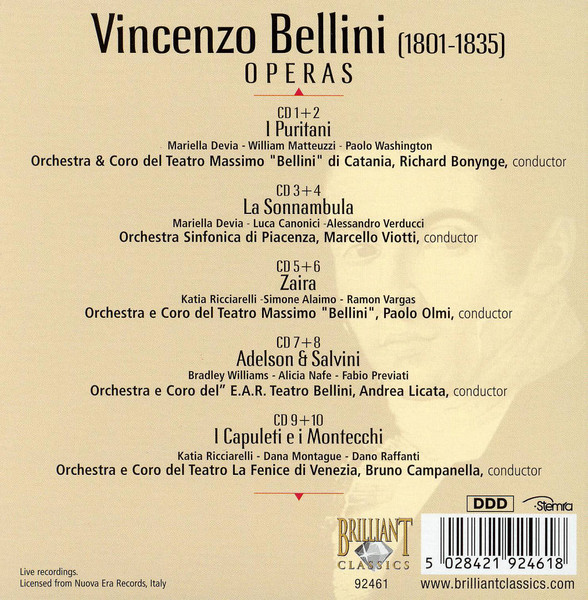 Bellini* - Bellini Operas (10xCD + Box) (Near Mint (NM or M-)) - Image 2
