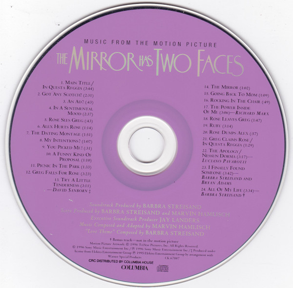 Barbra Streisand / Marvin Hamlisch - The Mirror Has Two Faces (CD, Album, Club) (Near Mint (NM or M-)) - Image 5