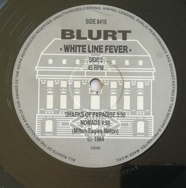 Blurt - White Line Fever (12") (Very Good Plus (VG+)) - Image 4