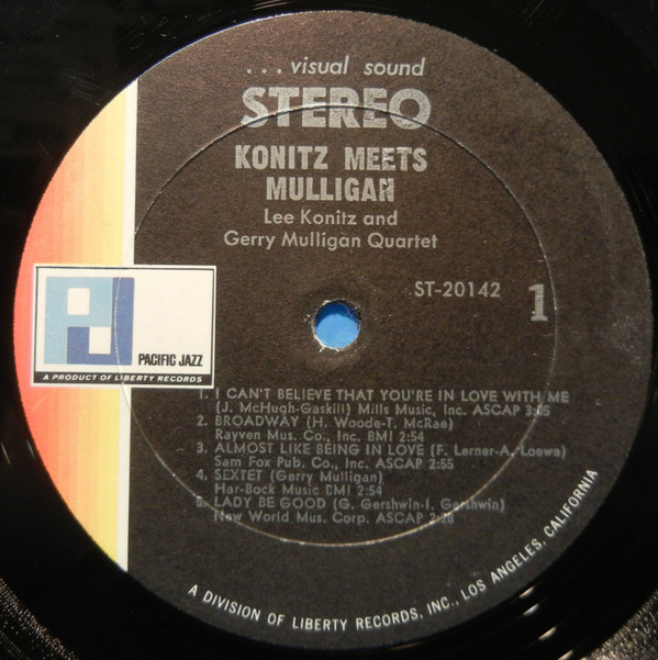 Lee Konitz & Gerry Mulligan - Konitz Meets Mulligan (LP, Album, RE) (Very Good Plus (VG+)) - Image 5