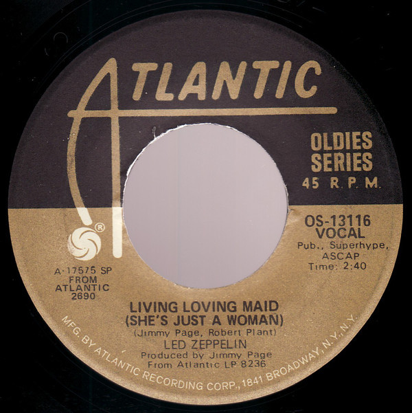 Led Zeppelin - Whole Lotta Love / Living Loving Maid (She's Just A Woman) (7", Single, RE, SP-) (Near Mint (NM or M-)) - Image 2