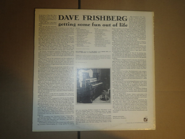 Dave Frishberg - Getting Some Fun Out Of Life (LP, Album, RE) (Near Mint (NM or M-)) - Image 5