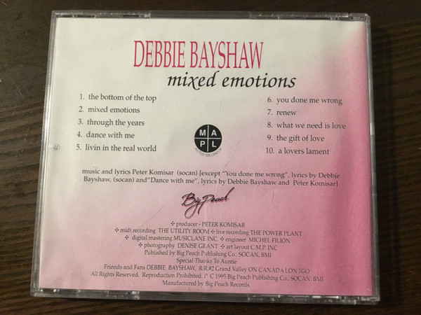 Debbie Bayshaw* - Mixed Emotions (CD, Album) (Mint (M)) - Image 2
