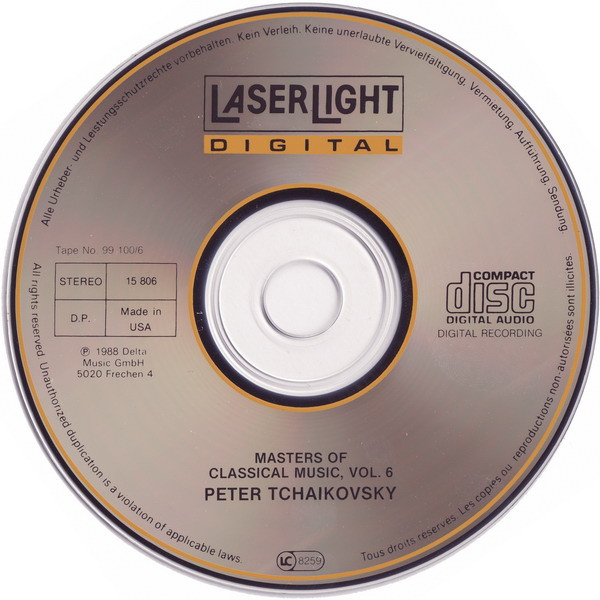 Pyotr Ilyich Tchaikovsky - Masters Of Classical Music, Vol.6 • Peter Tchaikovsky (CD, Comp) (Near Mint (NM or M-)) - Image 3