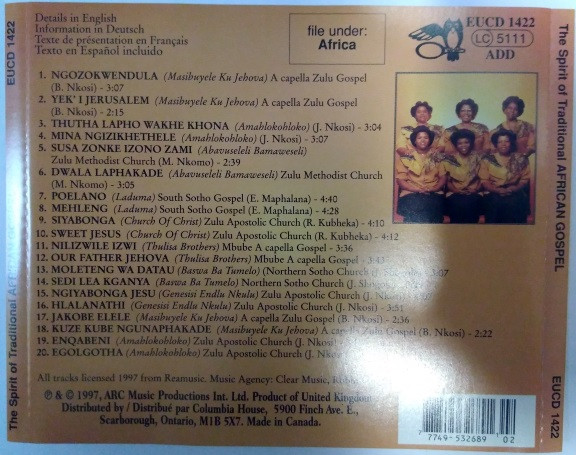 Various - The Spirit Of Traditional African Gospel (CD, Club) (Near Mint (NM or M-)) - Image 4
