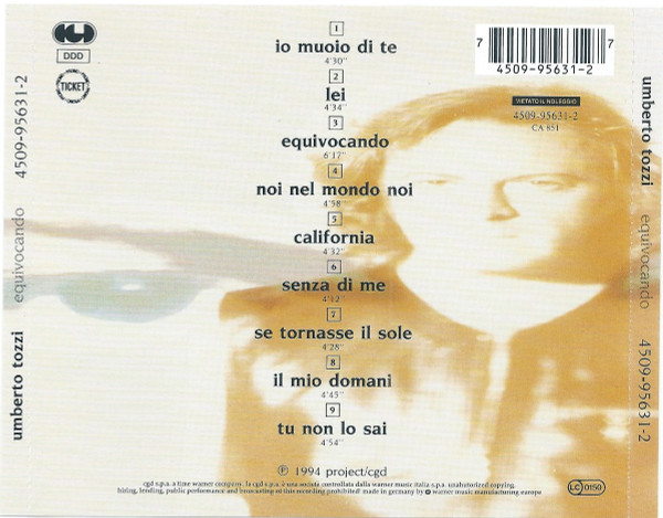 Umberto Tozzi - Equivocando (CD, Album) (Near Mint (NM or M-)) - Image 3
