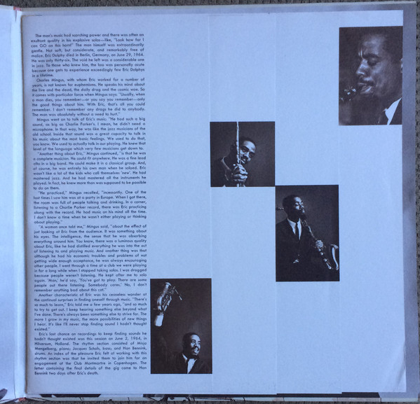 Eric Dolphy - Last Date (LP, Album, Gat) (Very Good Plus (VG+)) - Image 3