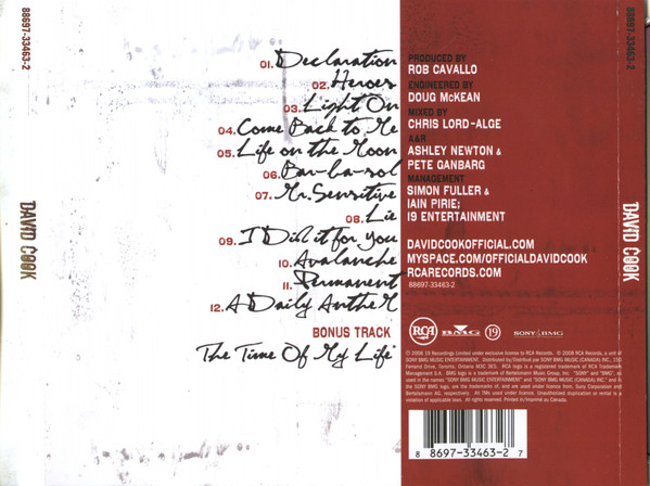 David Cook (2) - David Cook (CD, Album) (Near Mint (NM or M-)) - Image 2