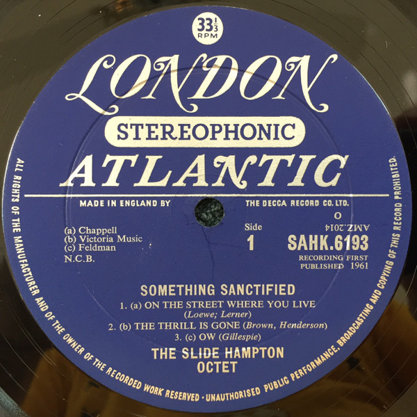 Slide Hampton Octet - Somethin' Sanctified (LP, Album) (Very Good Plus (VG+)) - Image 3