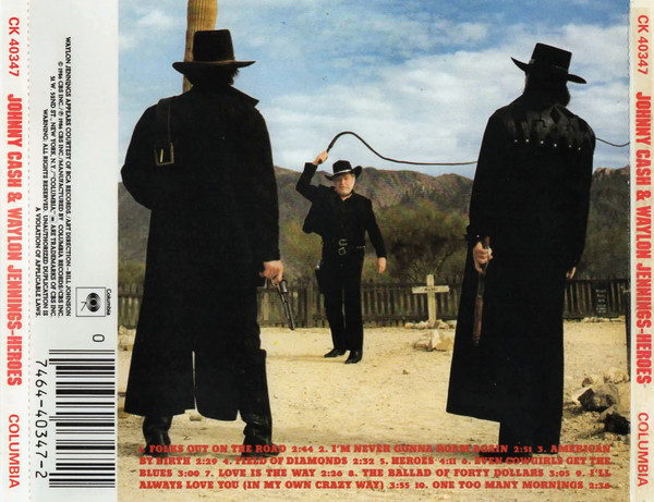 Johnny Cash & Waylon Jennings - Heroes (CD, Album) (Near Mint (NM or M-)) - Image 2