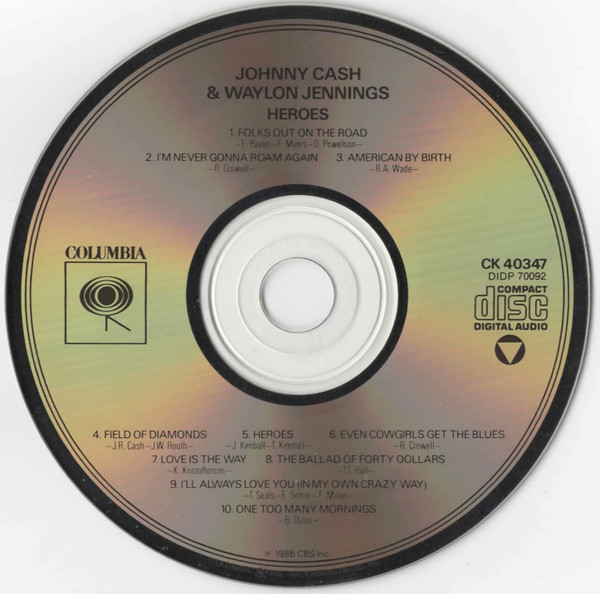 Johnny Cash & Waylon Jennings - Heroes (CD, Album) (Near Mint (NM or M-)) - Image 3