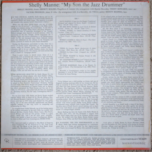 Shelly Manne - My Son The Jazz Drummer! (LP, Album, Mono) (Very Good Plus (VG+)) - Image 2