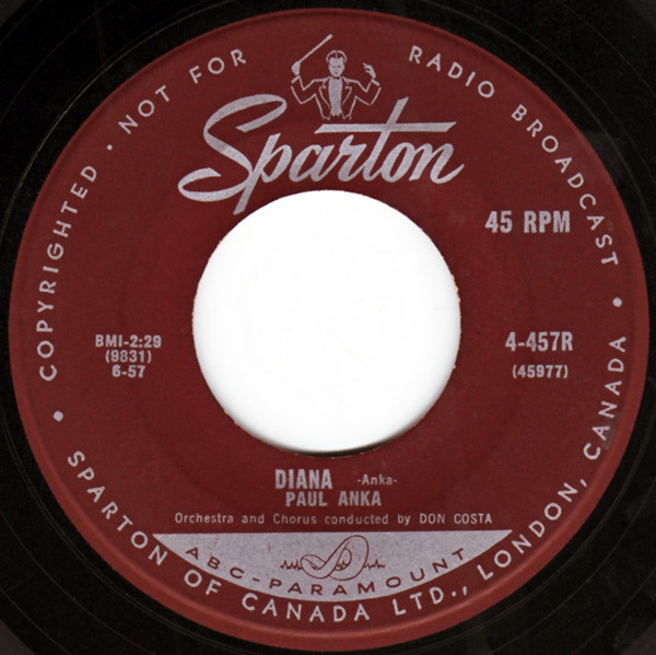 Paul Anka - Diana (7") (Good Plus (G+))