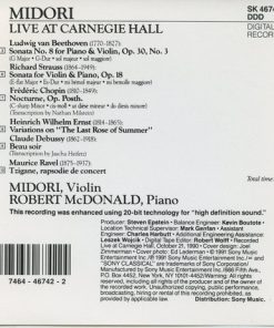 Alternative view of Midori*, Robert McDonald - Live At Carnegie Hall (CD, Album, DAD) (Near Mint (NM or M-))