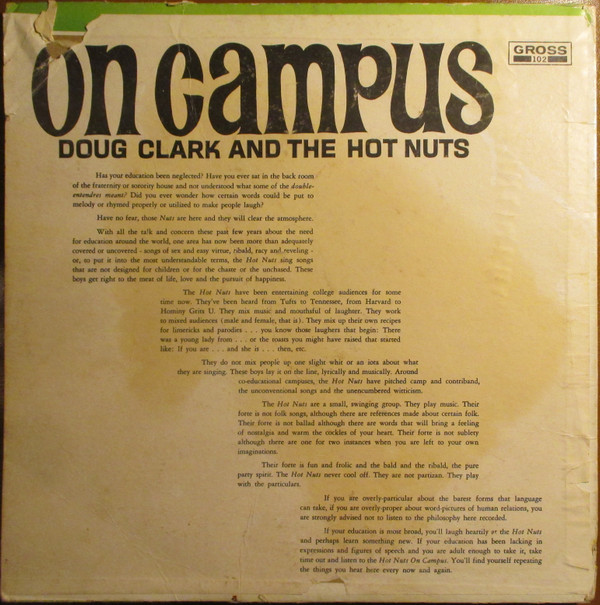 Doug Clark & The Hot Nuts - On Campus (LP, Album, Mono) (Good Plus (G+)) - Image 2