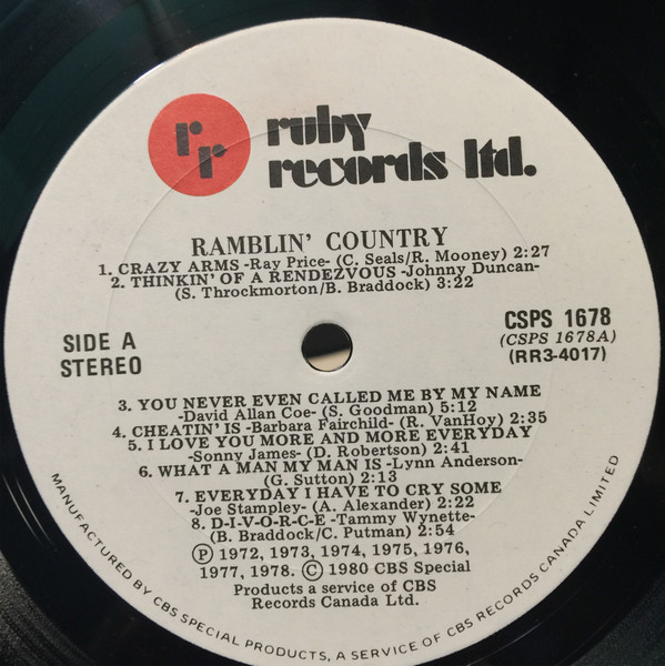 Various - Ramblin' Country 15 Full Length Country Hits (LP, Comp) (Mint (M)) - Image 3