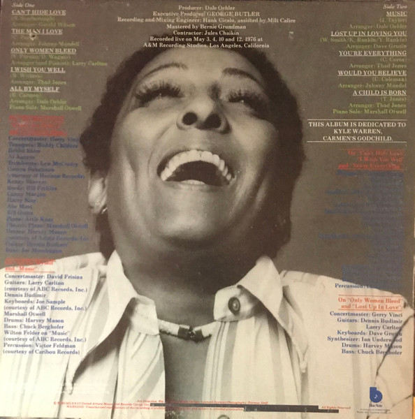 Carmen McRae - Can't Hide Love (LP, Album) (Very Good Plus (VG+)) - Image 2