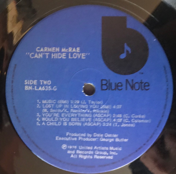 Carmen McRae - Can't Hide Love (LP, Album) (Very Good Plus (VG+)) - Image 4