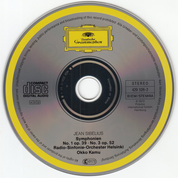 Sibelius* - Radio-Sinfonie-Orchester Helsinki*, Okko Kamu - Symphonien Nr. 1 & 3 (CD, RE, RM) (Near Mint (NM or M-)) - Image 3