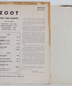 Alternative view of Zoot Sims Quartet - Zoot (LP, Album, Mono) (Very Good Plus (VG+))