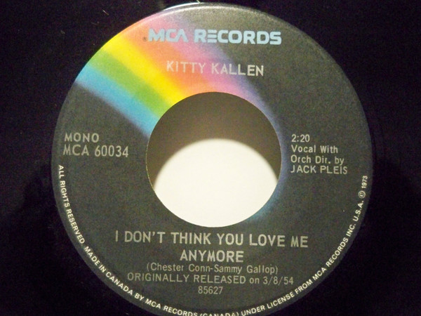 Kitty Kallen - Little Things Mean A Lot / I Don't Think You Love Me Anymore (7", Single, Mono, RE) (Near Mint (NM or M-)) - Image 2