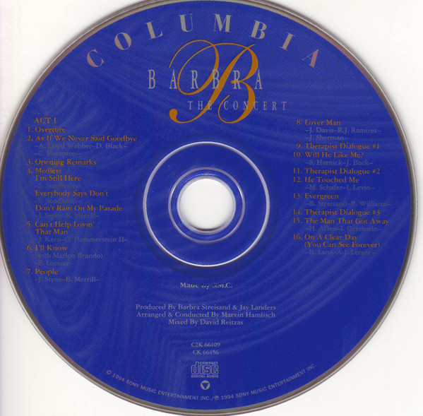 Barbra Streisand - The Concert (Recorded Live At Madison Square Garden New York City) (2xCD, Album) (Mint (M)) - Image 2