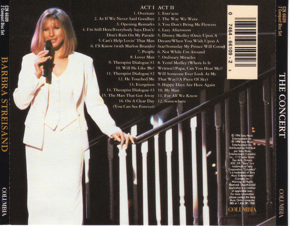 Barbra Streisand - The Concert (Recorded Live At Madison Square Garden New York City) (2xCD, Album) (Mint (M)) - Image 4