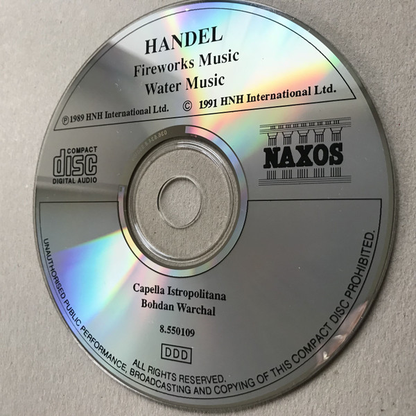 Handel* - Capella Istropolitana, Bohdan Warchal - Fireworks Music / Water Music (CD, Album, RP) (Near Mint (NM or M-)) - Image 3