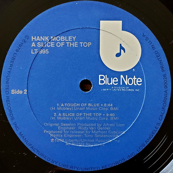 Hank Mobley - A Slice Of The Top (LP, Album) (Near Mint (NM or M-)) - Image 4