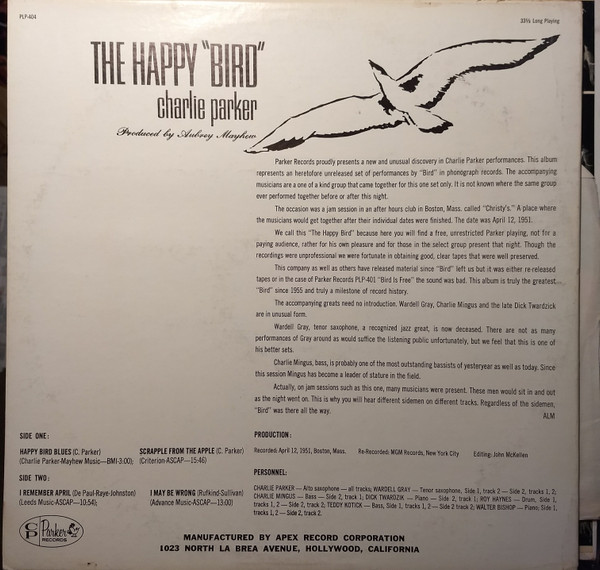Charlie Parker - The Happy "Bird" (LP, Album) (Very Good Plus (VG+)) - Image 2
