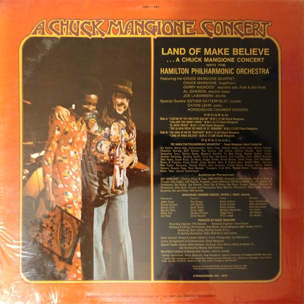 Chuck Mangione With Hamilton Philharmonic Orchestra - Land Of Make Believe... A Chuck Mangione Concert (LP, Album, RE) (Very Good Plus (VG+)) - Image 2