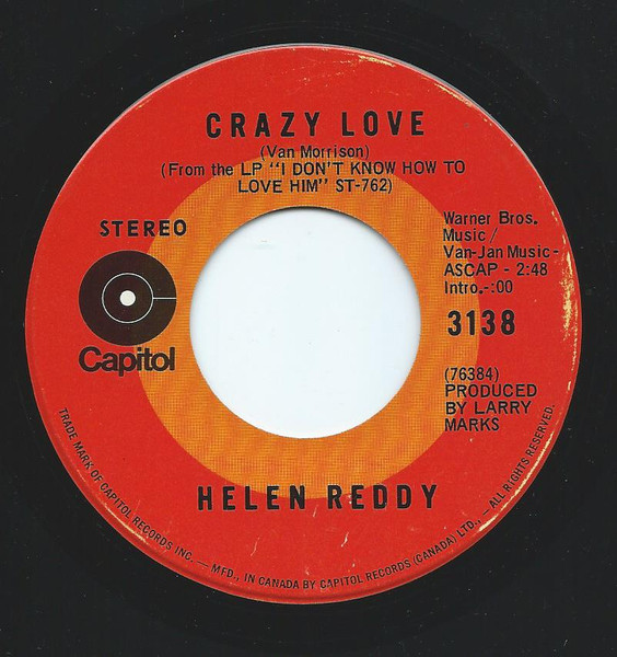 Helen Reddy - Crazy Love (7", Single) (Near Mint (NM or M-))