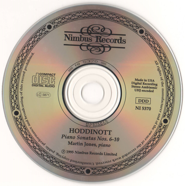 Hoddinott* / Martin Jones (3) - Piano Sonatas 6-10 (CD, Album, Amb) (Near Mint (NM or M-)) - Image 3