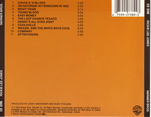 Rickie Lee Jones - Rickie Lee Jones (CD, Album, RE) (Mint (M)) - Image 3