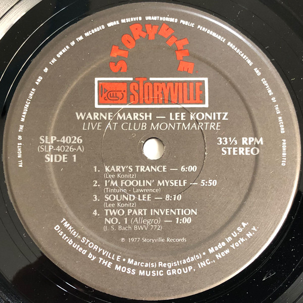 Warne Marsh Lee Konitz Quintet - Live At The Montmartre Club - Jazz Exchange Vol. 2 (LP, Album, RE) (Very Good Plus (VG+)) - Image 3