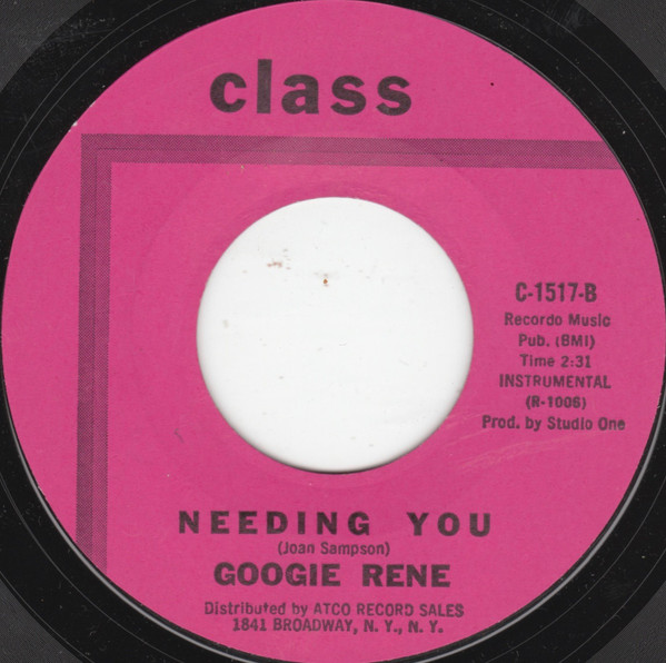 Googie Rene Combo - Smokey Joe's La La / Needing You (7", Single) (Good Plus (G+)) - Image 2