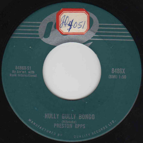 Preston Epps - Bongo Bongo Bongo / Hully Gully Bongo (7", Single) (Very Good Plus (VG+)) - Image 2