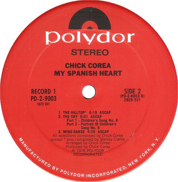 Chick Corea - My Spanish Heart (2xLP, Album, Pit) (Very Good Plus (VG+)) - Image 4