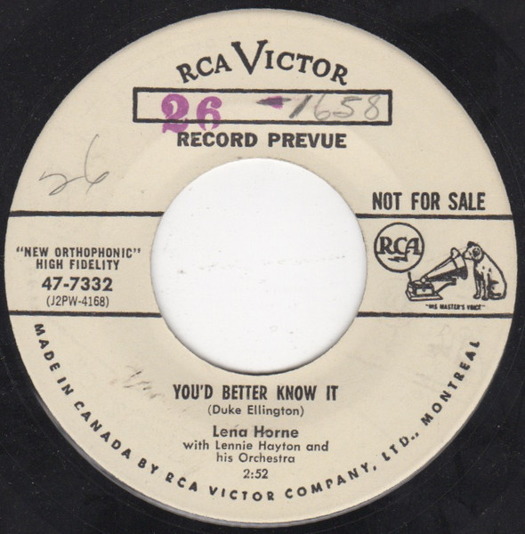 Lena Horne - When Johnny Comes Marching Home (7", Promo) (Near Mint (NM or M-)) - Image 2