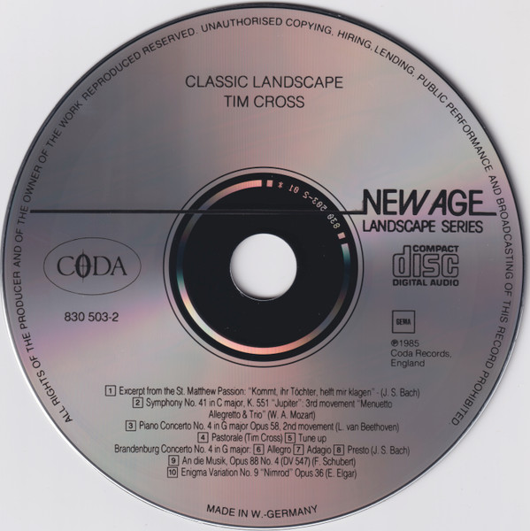 Tim Cross - Classic Landscape (CD, Album) (Near Mint (NM or M-)) - Image 2