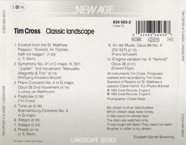 Tim Cross - Classic Landscape (CD, Album) (Near Mint (NM or M-)) - Image 4