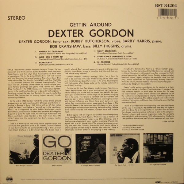 Dexter Gordon - Gettin' Around (LP, Album, RE) (Near Mint (NM or M-)) - Image 2