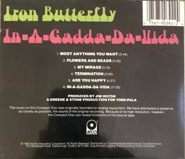 Iron Butterfly - In-A-Gadda-Da-Vida (CD, Album, Club, RE) (Near Mint (NM or M-)) - Image 4