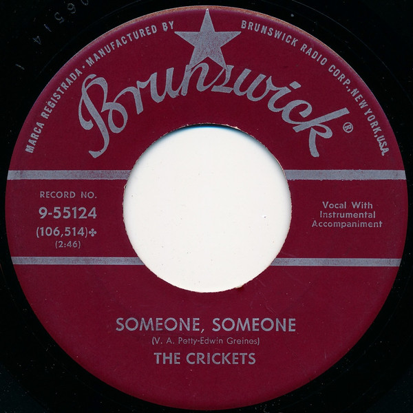 The Crickets (2) - Love's Made A Fool Of You / Someone, Someone (7", Single) (Very Good Plus (VG+)) - Image 2