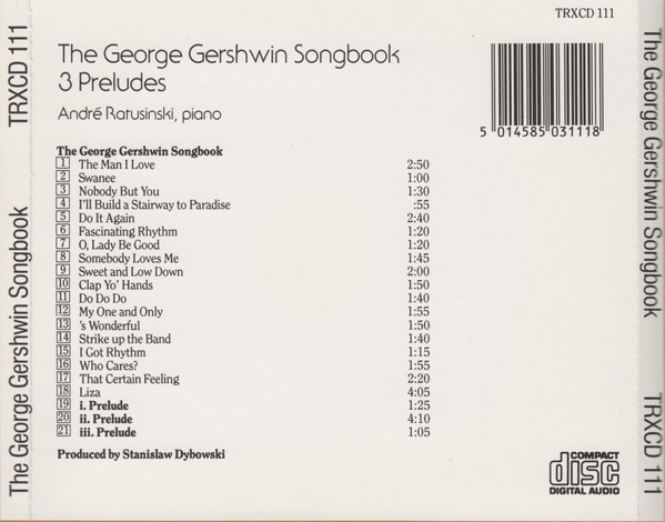 André Ratusinski - The George Gershwin Songbook (CD) (Near Mint (NM or M-)) - Image 2