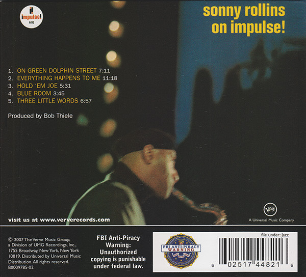 Sonny Rollins - On Impulse! (CD, Album, RE, Dig) (Mint (M)) - Image 2