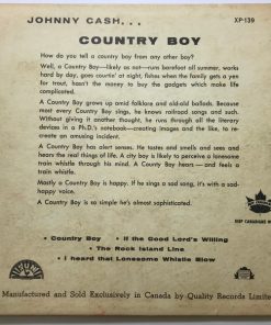 Alternative view of Johnny Cash - Country Boy (7", EP) (Good Plus (G+))
