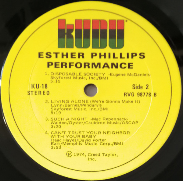 Esther Phillips - Performance (LP, Album) (Very Good Plus (VG+)) - Image 4