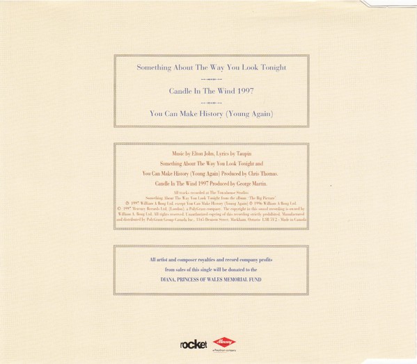 Elton John - Something About The Way You Look Tonight / Candle In The Wind 1997 (CD, Single) (Mint (M)) - Image 2