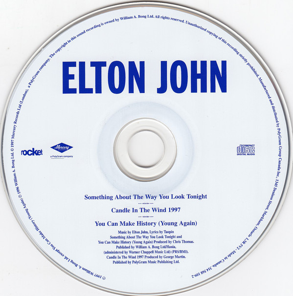 Elton John - Something About The Way You Look Tonight / Candle In The Wind 1997 (CD, Single) (Mint (M)) - Image 3